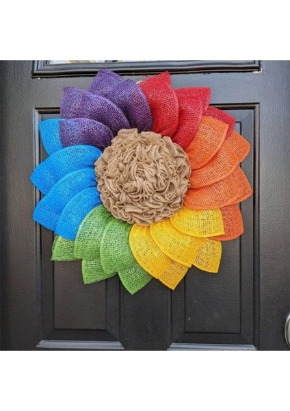 1 Adet, Yapay Çelenk Dekorasyon Kapı Duvar Asılı Çelenk Kolye Gökkuşağı Çiçek Yüzük Renkli Çelenk Gurur Ayı Dekor Için Ev Düğün (40 Cm) (Yurt Dışından) indirimleri