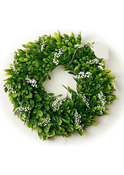 1 Adet, 30 cm Sahte Şimşir Çelenk Yapay Yeşil Yapraklar Çelenk Ön Kapı Duvar Asılı Pencere Düğün Parti Dekorasyon Için (Yurt Dışından)