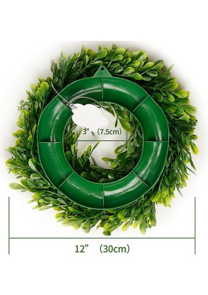 1 Adet, 30 cm Sahte Şimşir Çelenk Yapay Yeşil Yapraklar Çelenk Ön Kapı Duvar Asılı Pencere Düğün Parti Dekorasyon Için (Yurt Dışından) fiyatları
