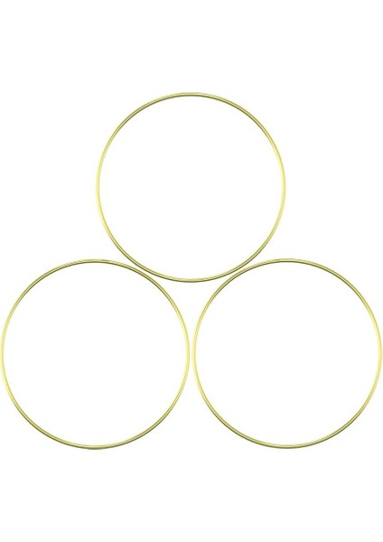 3 Paket 10 cm Metal Çiçek Çember Çelenk Altın Çember Yüzükler Dıy Noel Düğün Çelengi Dream Catcher ve Makrome Duvar Asılı El Sanatları (Altın) (Yurt Dışından)