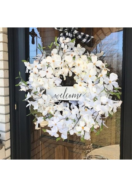 1 Adet, Garland Paskalya Dekor Beyaz Kızılcık Bahar Çelenkler Garland Dekor Ön Kapı Asılı Süsleme Hoş Geldin Yazısı (40 Cm) (Yurt Dışından) modelleri