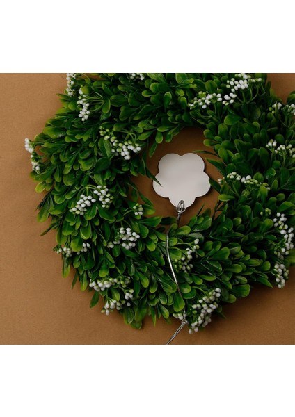 1 Adet, 30 cm Sahte Şimşir Çelenk Yapay Yeşil Yapraklar Çelenk Ön Kapı Duvar Asılı Pencere Düğün Parti Dekorasyon Için (Yurt Dışından) indirimleri