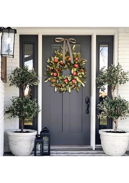 1 Adet, Güz Çelengi Şükran Günü Ön Kapı Nar Rustik Yapay Garlands Kapalı Ön Sundurma Asılı Çelenk Ev Dekor (40 Cm) (Yurt Dışından) modelleri