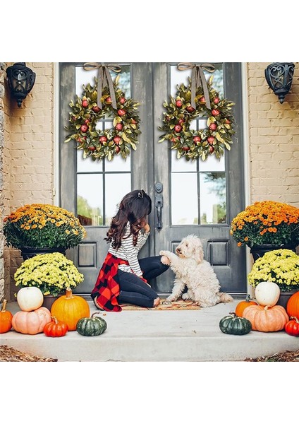 1 Adet, Güz Çelengi Şükran Günü Ön Kapı Nar Rustik Yapay Garlands Kapalı Ön Sundurma Asılı Çelenk Ev Dekor (40 Cm) (Yurt Dışından) indirimleri