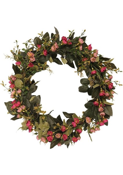 1 Adet, Rattan Yapay Çelenk Duvar Asılı Kolye Mekan Düzeni Prop Garland Pencere Düğün Parti Ön Kapı Dekor Için, Bicolor Çelenk (Koyu, 40 Cm) (Yurt Dışından)