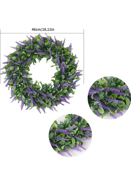 1pc, Yapay Lavanta Çelengi, Dört Mevsim Çelengi Bahçe Dekorasyonu (46 Cm, Mor) (Yurt Dışından) modelleri