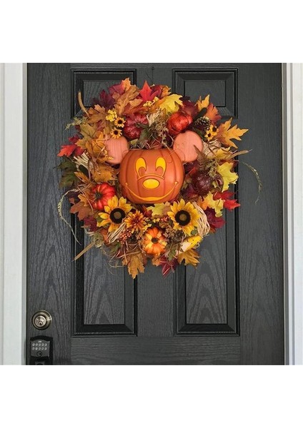 1 Adet, Kabaklar ile Ön Kapı Için Sonbahar Kabak Çelengi Yapay Akçaağaç Ayçiçeği Sonbahar Hasat Tatil Cadılar Bayramı Dekorasyon (Sarı Fare 35 Cm) (Yurt Dışından)