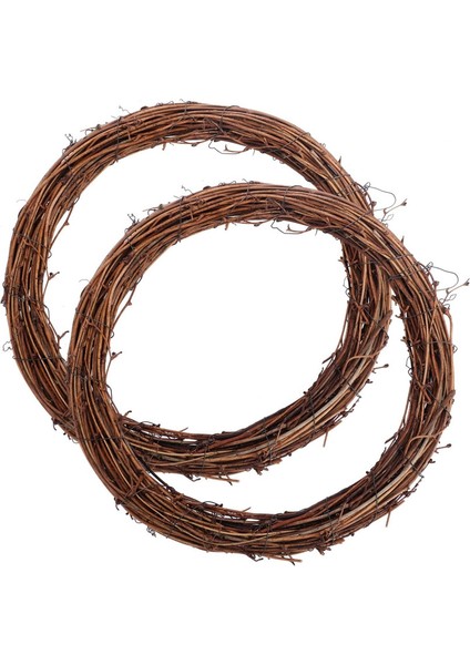 2 Adet 30 cm Büyük Doğal Asma Çelenkleri Asma Dalı Çelengi Paskalya Rattan Paskalya Kapı/duvar Dekoru Için Çelenk El Dokuması Noel Çelengi (30CM) (Yurt Dışından)