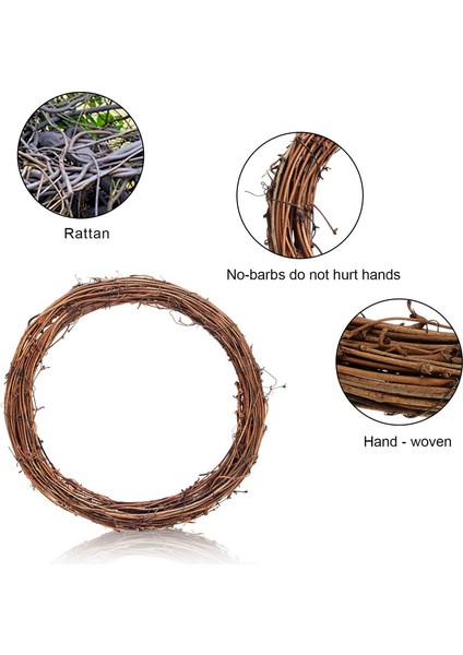 2 Adet 30 cm Büyük Doğal Asma Çelenkleri Asma Dalı Çelengi Paskalya Rattan Paskalya Kapı/duvar Dekoru Için Çelenk El Dokuması Noel Çelengi (30CM) (Yurt Dışından) modelleri