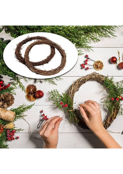 2 Adet 30 cm Büyük Doğal Asma Çelenkleri Asma Dalı Çelengi Paskalya Rattan Paskalya Kapı/duvar Dekoru Için Çelenk El Dokuması Noel Çelengi (30CM) (Yurt Dışından) indirimleri