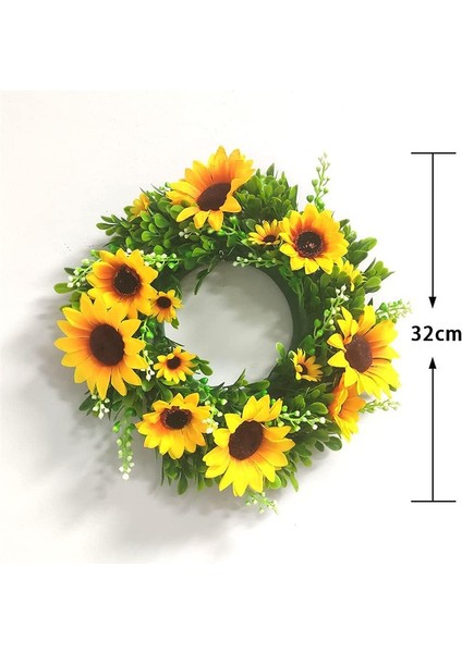 1 Adet, Yaz Ayçiçeği Garland Ev Dekor Yapay Çiçekler Çelenk Ev Ön Kapı Dekorasyon Duvar Asılı (32 Cm) (Yurt Dışından) fiyatları