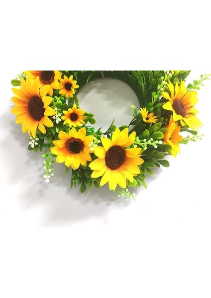 1 Adet, Yaz Ayçiçeği Garland Ev Dekor Yapay Çiçekler Çelenk Ev Ön Kapı Dekorasyon Duvar Asılı (32 Cm) (Yurt Dışından) modelleri