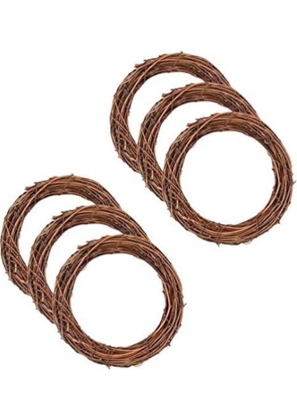 6'lı Vintage Doğal Çelenk Seti, El Dokuması Çelenk (15CM) (Yurt Dışından)