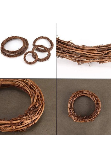 6'lı Vintage Doğal Çelenk Seti, El Dokuması Çelenk (15CM) (Yurt Dışından) fırsatları