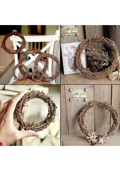 6'lı Vintage Doğal Çelenk Seti, El Dokuması Çelenk (15CM) (Yurt Dışından) indirimleri