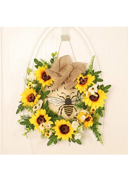 1 Adet, Ayçiçeği Arı Çelengi Yaz Çelengi Arı Çelengi Dekoratif Garland Bahar Çelenk Ön Kapı Bahar Malzemeleri Duvar Dekor Parti (35 Cm) (Yurt Dışından)