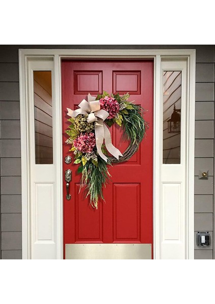 1 Adet, Ön Kapı Için Kullanılan Yapay Pembe Çiçek Yaz Ortanca Macrophylla Çelenk (40CM) (Yurt Dışından) indirimleri