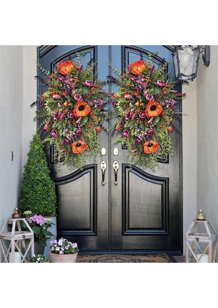 1 Adet, Yapay Çiçekler Ön Kapı Asılı Bahar Dekoratif Kapı Çelenk Çiftlik Evi Renkli Bahar Çelenk Parti Için (40 Cm) (Yurt Dışından) modelleri