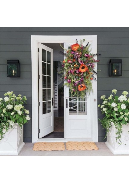 1 Adet, Yapay Çiçekler Ön Kapı Asılı Bahar Dekoratif Kapı Çelenk Çiftlik Evi Renkli Bahar Çelenk Parti Için (40 Cm) (Yurt Dışından) fırsatları