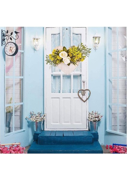 1 Adet, Kalp Şeklinde Ahşap Askı Dekore Ön Kapı Pencere Karşılama Işareti Çelenk Asılı Plaket (Kalp Şeklinde Kestane Sarısı, 25.5cm * 23CM) (Yurt Dışından) modelleri