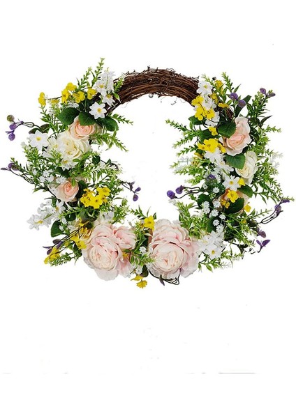 1 Adet, Yapay Şakayık Çelengi, Okaliptüs Yaprağı El Yapımı Çelenk, Yaz ve Ilkbahar Üzüm Çelengi, Duvara Asılı Dekorasyon (Yarı Dairesel) (Yurt Dışından)