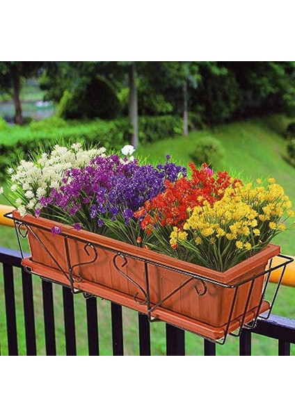 7 Yapay Sahte Çiçekler Demetleri Dış Mekan Uv Dirençli Yeşillik Çalılar Bitkiler Kapalı Dış Asılı Ekici Ev Bahçe Dekorasyonu (7 Renk, 32CM) (Yurt Dışından) modelleri