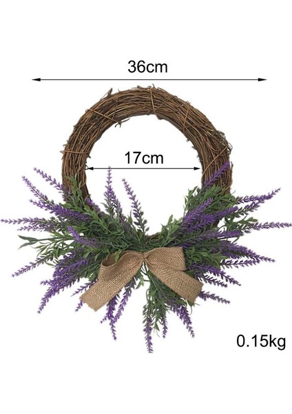 1 Adet, Fiyonklu Yapay Bahar Lavanta Çelengi, Mor Çiçek Garland Çiftlik Evi Düzenlemeleri Ön Kapı Asılı Duvar Ev Düğün Dekorasyon (36 Cm) (Yurt Dışından) modelleri
