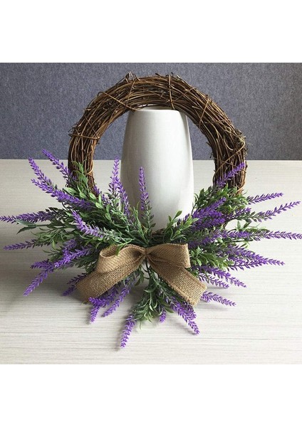 1 Adet, Fiyonklu Yapay Bahar Lavanta Çelengi, Mor Çiçek Garland Çiftlik Evi Düzenlemeleri Ön Kapı Asılı Duvar Ev Düğün Dekorasyon (36 Cm) (Yurt Dışından) fırsatları
