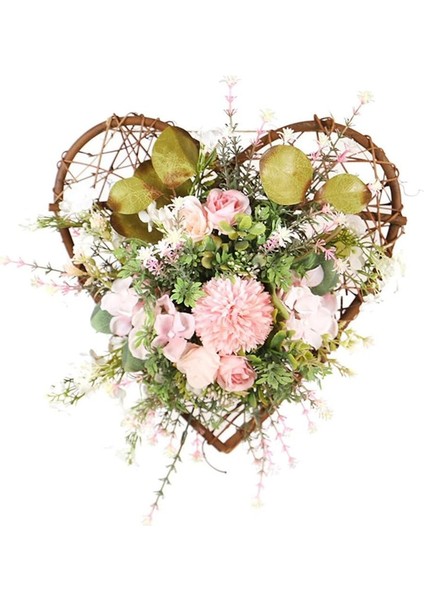 1 Adet, Çiçek Çelenk Ön Kapı Garland Okaliptüs Çelenk Yard Açık Düğün Için Noel, 3D Maun Krizantem Okaliptüs Duvar Asılı (30 Cm) (Yurt Dışından)