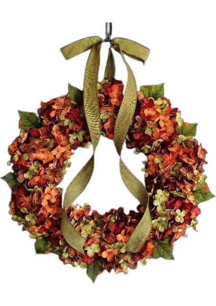 1 Adet, Şükran Çelengi Güz Ortanca Ilmek Dekorasyon Çiçek Çelenk Çelenk Şükran Günü Ön Kapı Ev Dekor, Ortanca Çelenk (30 Cm) (Yurt Dışından)