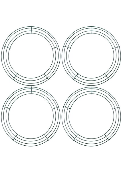 4 Paket Metal Çelenk Çerçeve Yeşil Tel Çelenk Noel Düğün Tatil Sevgililer Bahçe Ev Partisi Süslemeleri Için (8 Inç) (Yurt Dışından)