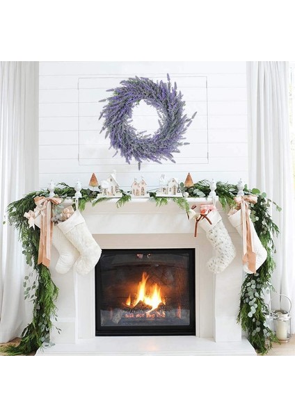 1 Adet, Ön Kapı Için 40 cm Yapay Lavanta Çelenkleri Sahte Mor Lavanta Çiçeği Çelengi Düğün Için Karşılama Kapı Çelengi, Duvar, Pencere, Zemin, Ev Dekoru (Yurt Dışından) indirimleri