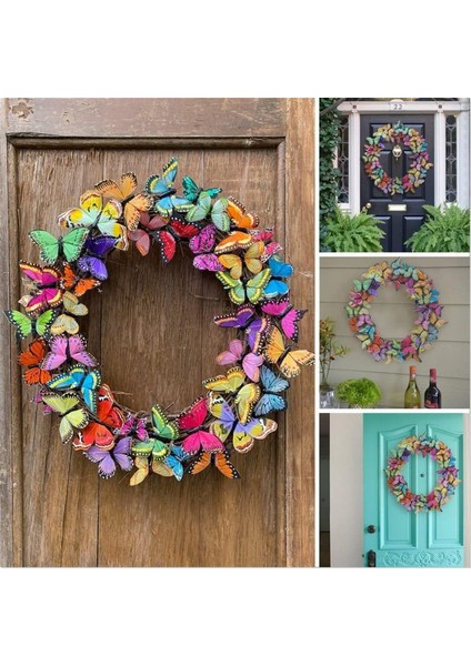 1 Adet, Bahar Kapı Dekor Için Güzel Kelebekler Çelenk Ev Bahçe Yapay Dekorasyon Garland Gerçekçi Dıy Süs (10 Cm) (Yurt Dışından) modelleri