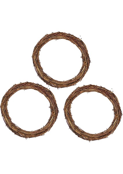 3 Paket Doğal Rattan Çelenkler Çerçeve - Retro Noel Çelenk Asma Çelenk Dallar Asma Çelenk Dıy El Sanatları Için Noel Kapı/duvar Dekoru (30 Cm) (Yurt Dışından)