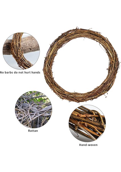 3 Paket Doğal Rattan Çelenkler Çerçeve - Retro Noel Çelenk Asma Çelenk Dallar Asma Çelenk Dıy El Sanatları Için Noel Kapı/duvar Dekoru (30 Cm) (Yurt Dışından) fiyatları