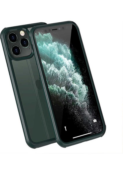 Apple iPhone 12 Pro Kılıf Dor Silikon Temperli Cam Kapak