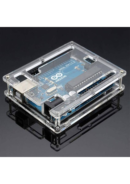 Arduino Uno R3 Plastik Koruma Kutusu Vidalı Pleksi Kutu