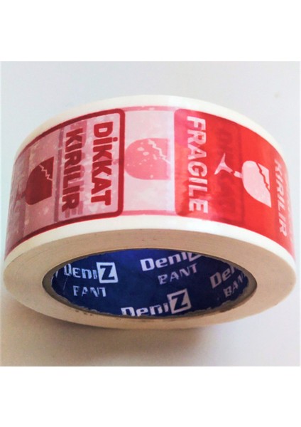 Deniz Bant Dikkat Kırılır Fragile Baskılı Koli Bandı 45MM X100MT (6 Adet)