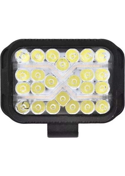 60W Vurgu Spot Lambası Dikdörtgen Kombo Off Road Tekne Çalışma Ledi - Sisfarı - Turuncu - Beyaz
