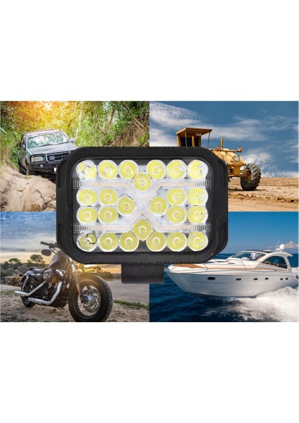 60W Vurgu Spot Lambası Dikdörtgen Kombo Off Road Tekne Çalışma Ledi - Sisfarı - Turuncu - Beyaz modelleri