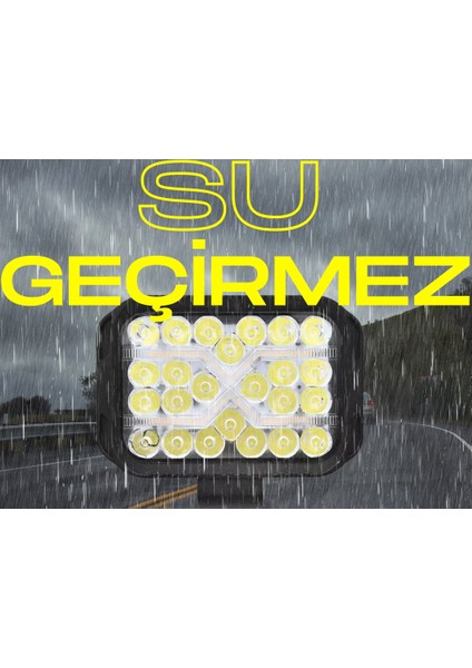 60W Vurgu Spot Lambası Dikdörtgen Kombo Off Road Tekne Çalışma Ledi - Sisfarı - Turuncu - Beyaz fırsatları