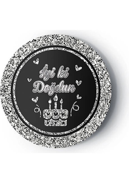 Karton Tabak Bardak Gümüş iyiki Doğdun 8'li Set fiyatları