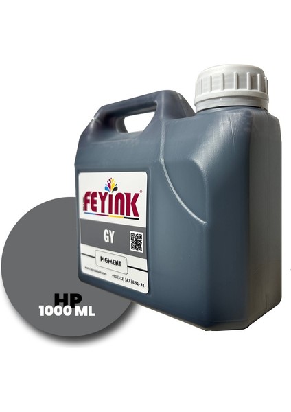 Feyink® Hp Z Serisi Plotter Pigment Kartuş Dolum Mürekkebi Z2100/Z5200/Z5400/Z5600/LG (Light Gray) -1000ML-
