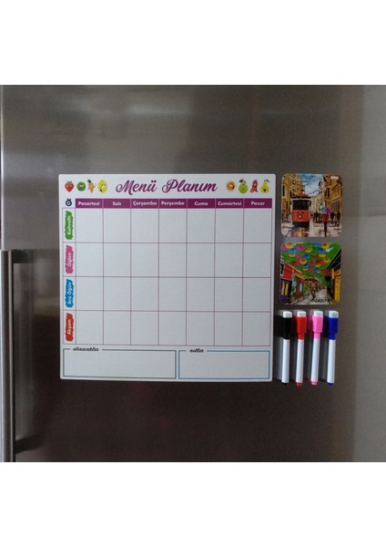 Giftsturkiye Magnet Menü Planım 33X32 cm Silinebilir Mıknatıslı Yazı Panosu - Buzdolabı Magneti Bardak Altlığı . fiyatları
