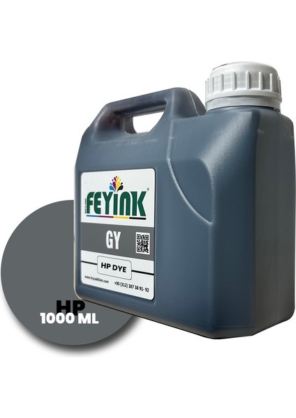 Feyink® Hp Vivera T Serisi Plotter Dye Kartuş Dolum Mürekkebi T610/T770/T790/T795/T920/T2300/G (Gray) -1000ML-