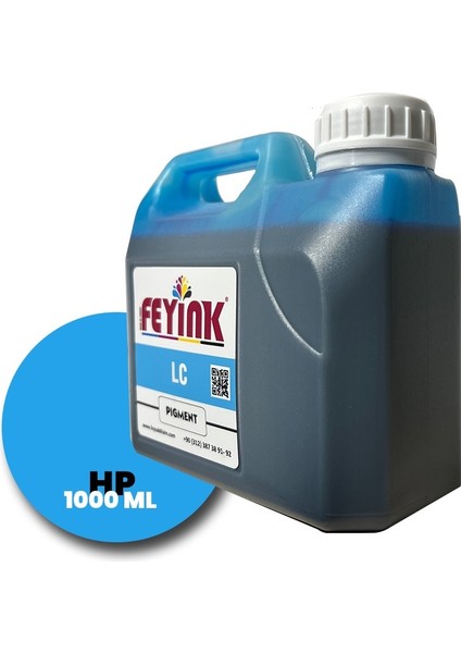 Feyink® Hp Z Serisi Plotter Pigment Kartuş Dolum Mürekkebi Z2100/Z5200/Z5400/Z5600/LC (Light Cyan) -1000ML-