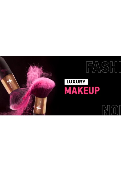 Professional Make-Up Luxury Fondöten ve Allık Makyaj Fırçası Dm