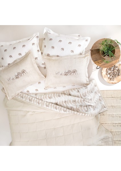 Bedding Barnet Çift Kişilik Co-Mic Yatak Örtüsü Takımı - Bej