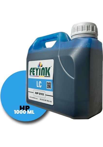 Feyink® Hp Vivera T Serisi Plotter Dye Kartuş Dolum Mürekkebi T610/T770/T790/T795/T920/T2300/LC (Light Cyan) -1000ML-