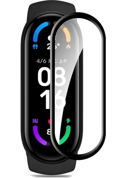 Xiaomi Mi Band 8 Tam Kaplayan Kavisli Ekran Koruyucu 3D Pet Film - Siyah AL3385